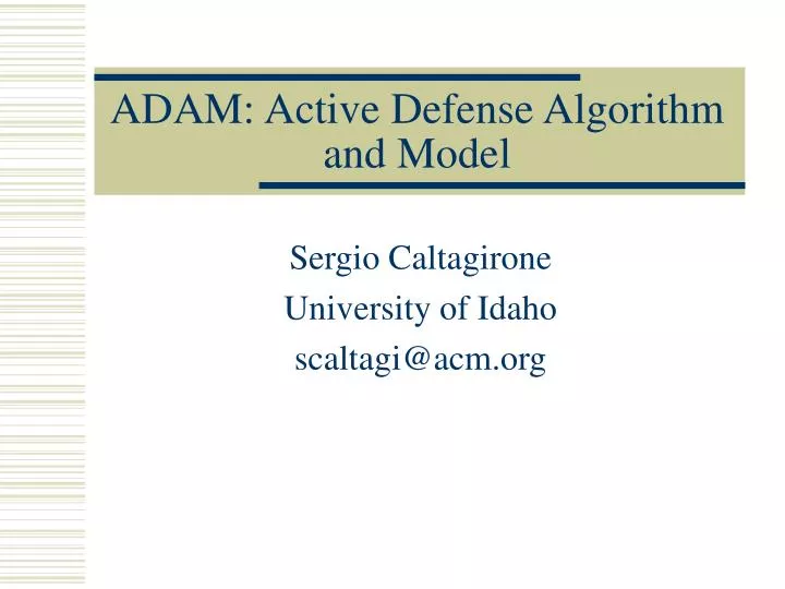 adam active defense algorithm and model