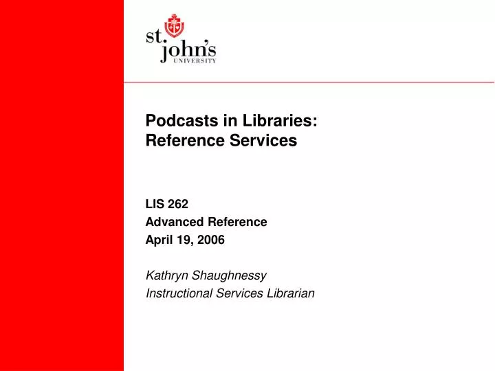 podcasts in libraries reference services
