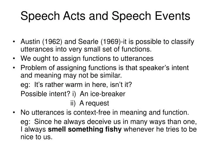 speech acts and speech events