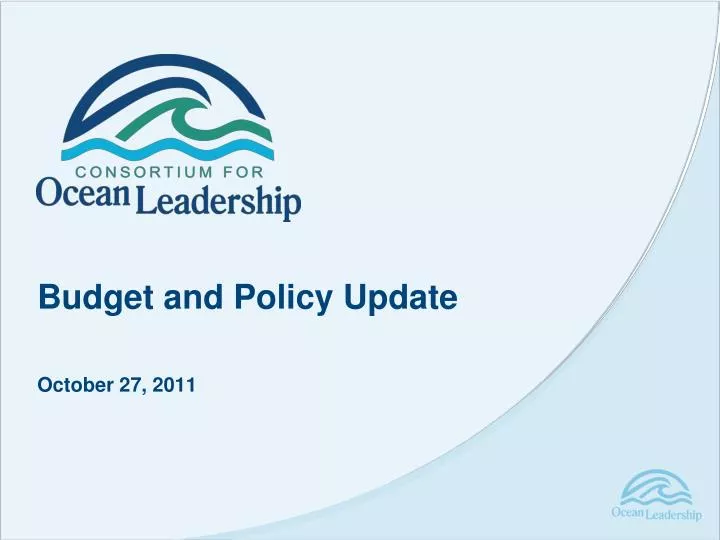 budget and policy update october 27 2011
