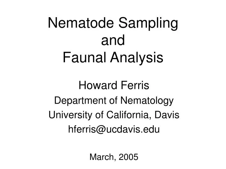 nematode sampling and faunal analysis
