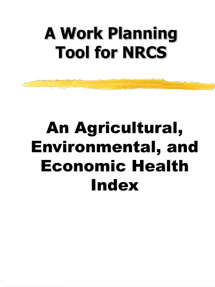 an agricultural environmental and economic health index