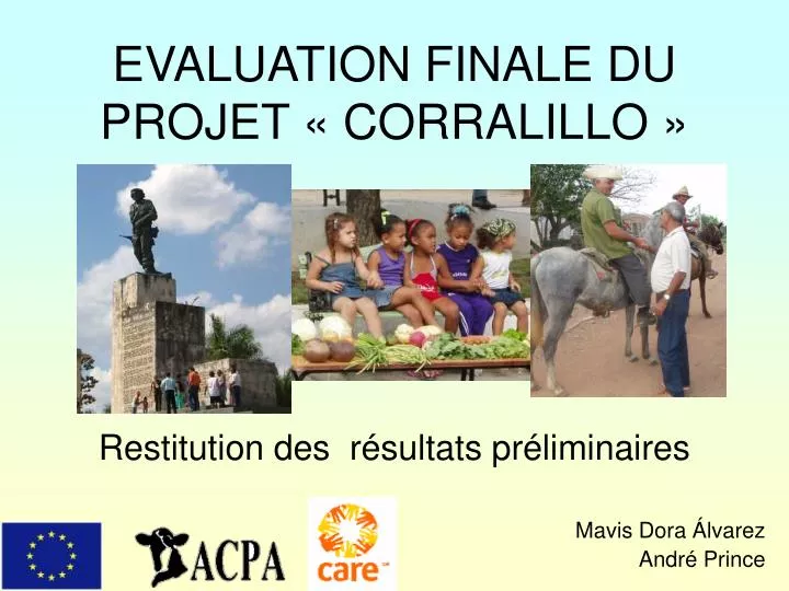 evaluation finale du projet corralillo