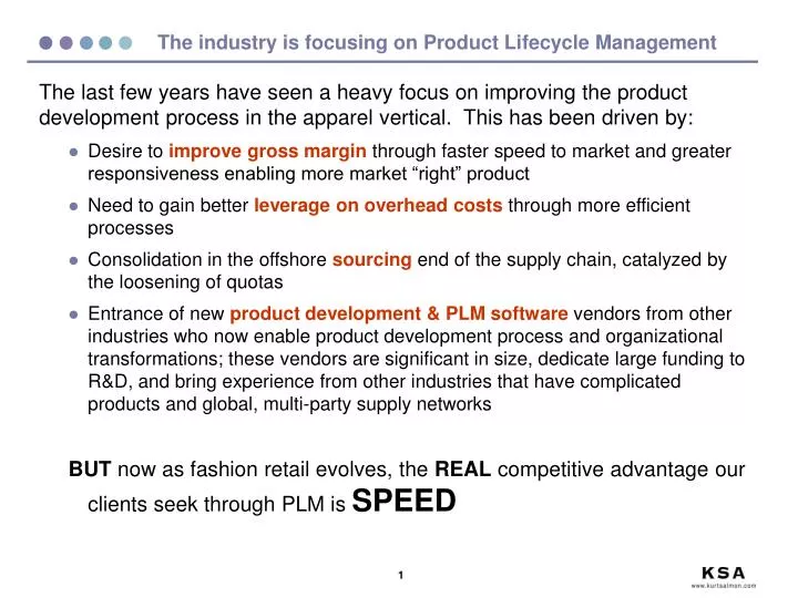 the industry is focusing on product lifecycle management