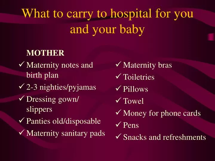what to carry to hospital for you and your baby