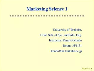 Marketing Science 1