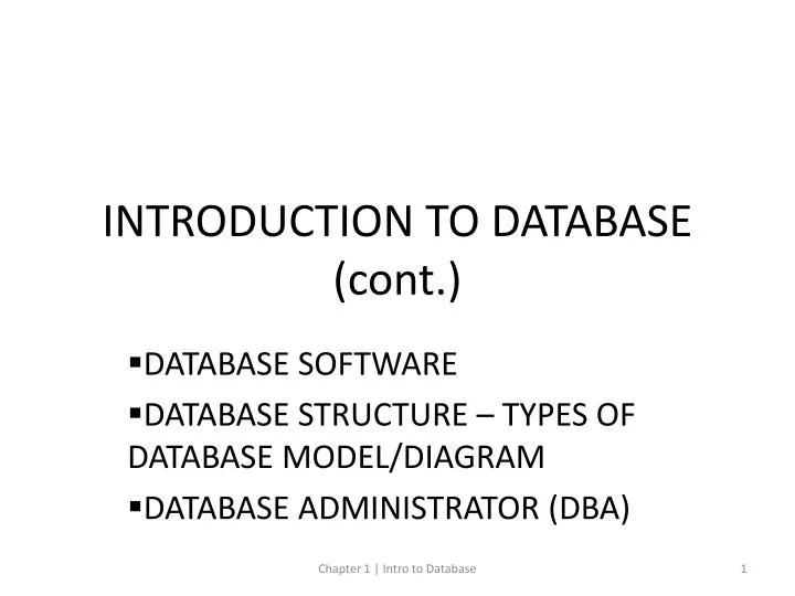 introduction to database cont