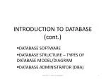 INTRODUCTION TO DATABASE (cont.) - slide 1