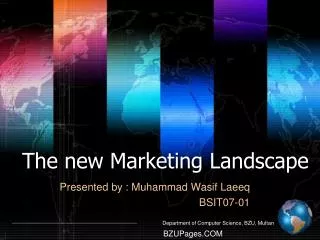 The new Marketing Landscape