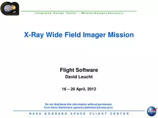X-Ray Wide Field Imager Mission