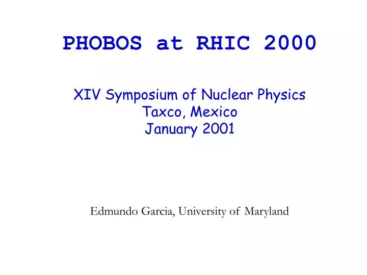 phobos at rhic 2000