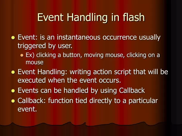 event handling in flash