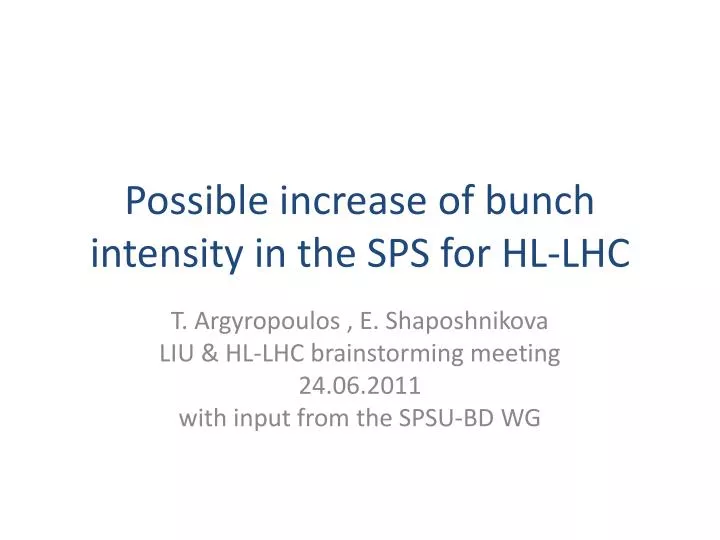 possible increase of bunch intensity in the sps for hl lhc