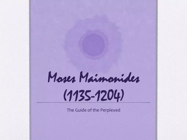 moses maimonides 1135 1204