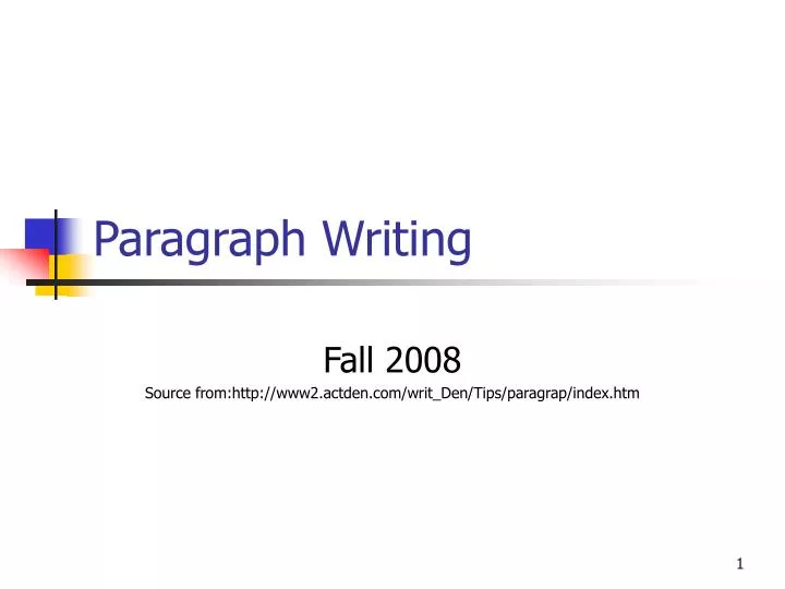 paragraph writing