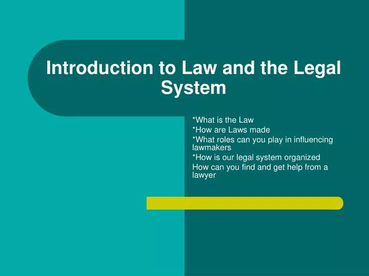 introduction to law and the legal system