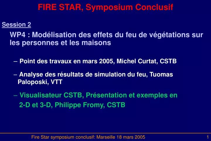 fire star symposium conclusif