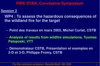 FIRE STAR, Conclusive Symposium