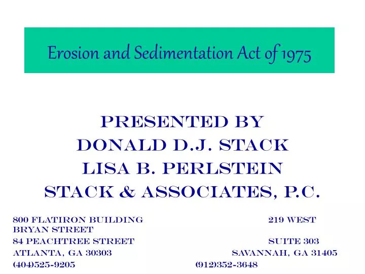 erosion and sedimentation act of 1975