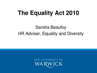 The Equality Act 2010