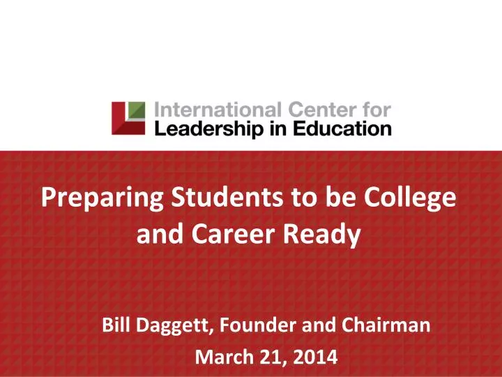 preparing students to be college and career ready