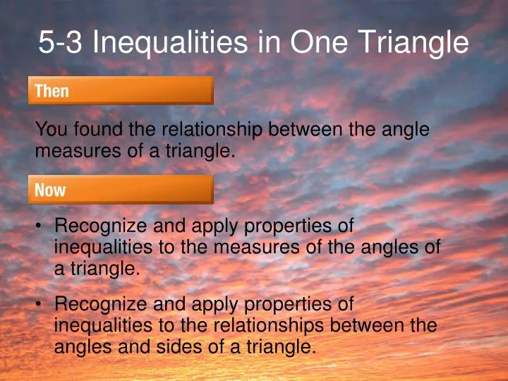 5 3 inequalities in one triangle
