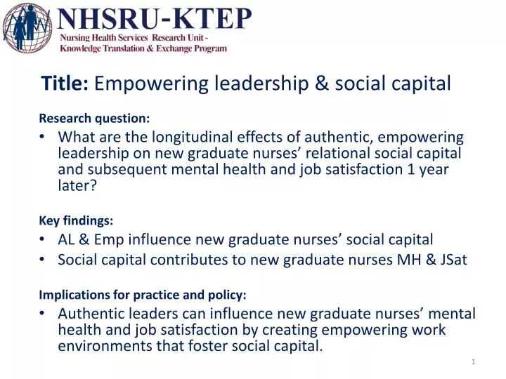 title empowering leadership social capital