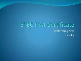 BTEC First Certificate