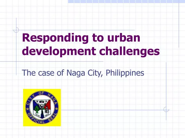 responding to urban development challenges