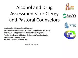 Los Angeles Metropolitan Churches African American Alcohol &amp; Other Drug Council (AAAOD)