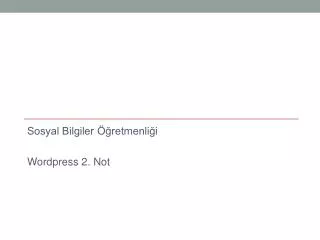 sosyal bilgiler retmenli i wordpress 2 not