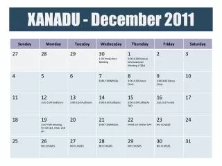 XANADU - December 2011