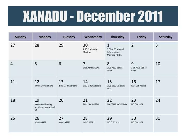 xanadu december 2011