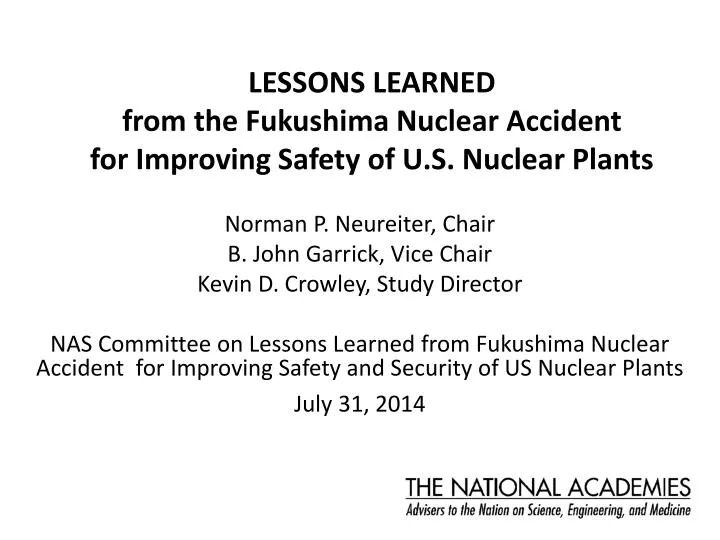 lessons learned from the fukushima nuclear accident for improving safety of u s nuclear plants