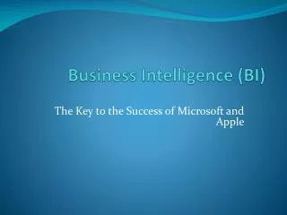 Business Intelligence (BI)