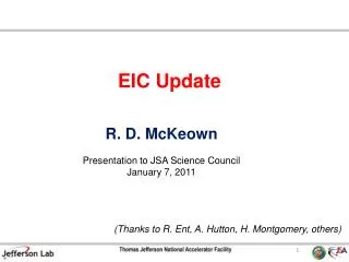 EIC Update