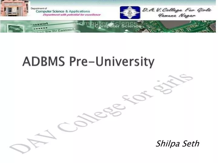 adbms pre university