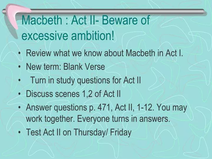 macbeth act ii beware of excessive ambition