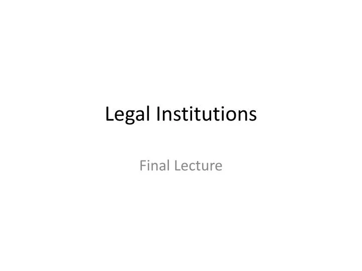 legal institutions