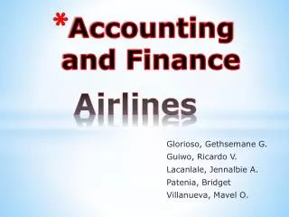 Accounting and Finance