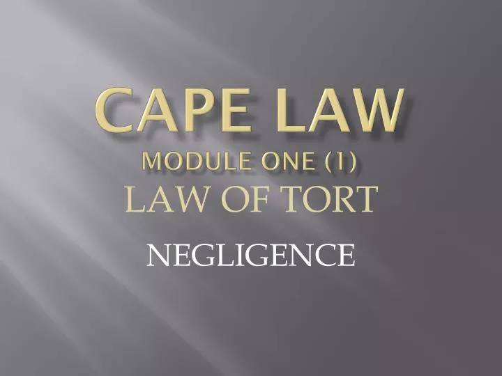 cape law module one 1