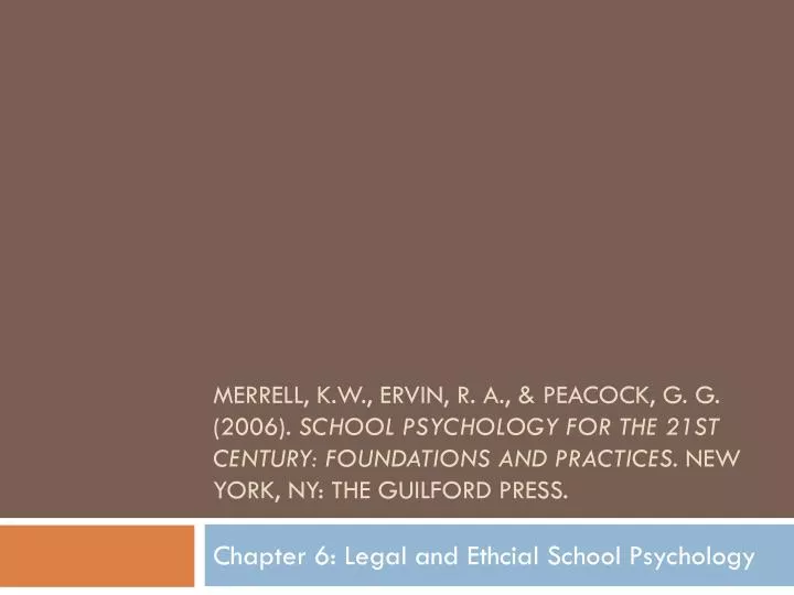 chapter 6 legal and ethcial school psychology