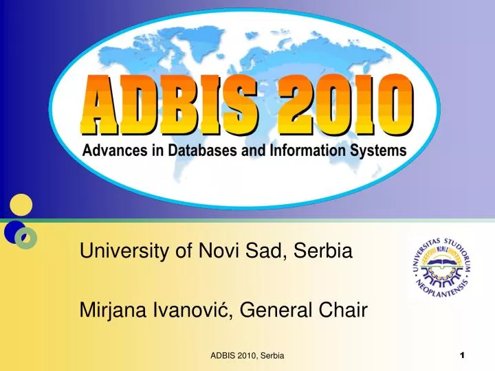 university of novi sad serbia mirjana ivanovi general chair