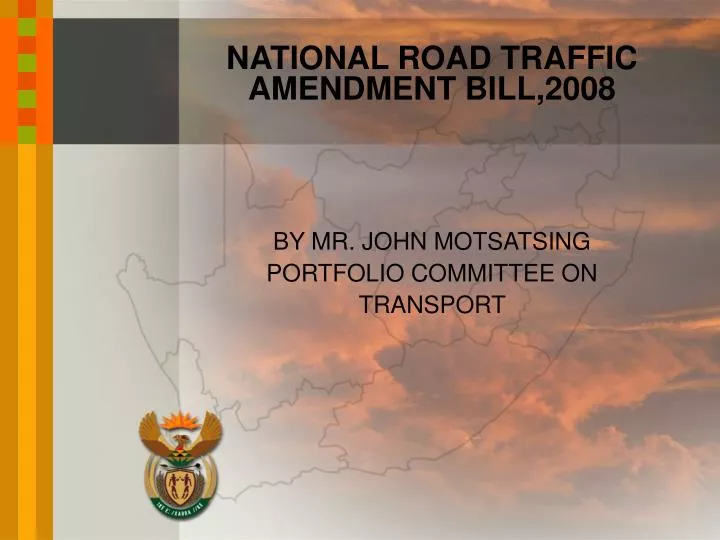 national road traffic amendment bill 2008