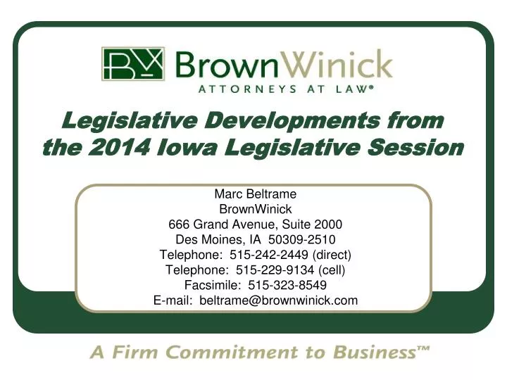 legislative developments from the 2014 iowa legislative session