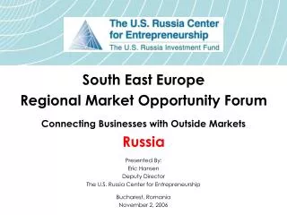 South East Europe Regional Market Opportunity Forum Connecting Businesses with Outside Markets