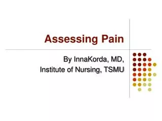 Assessing Pain