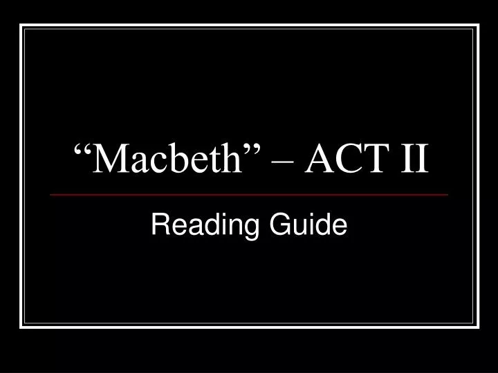 macbeth act ii
