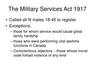 The Military Services Act 1917