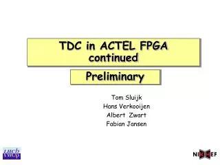 TDC in ACTEL FPGA continued
